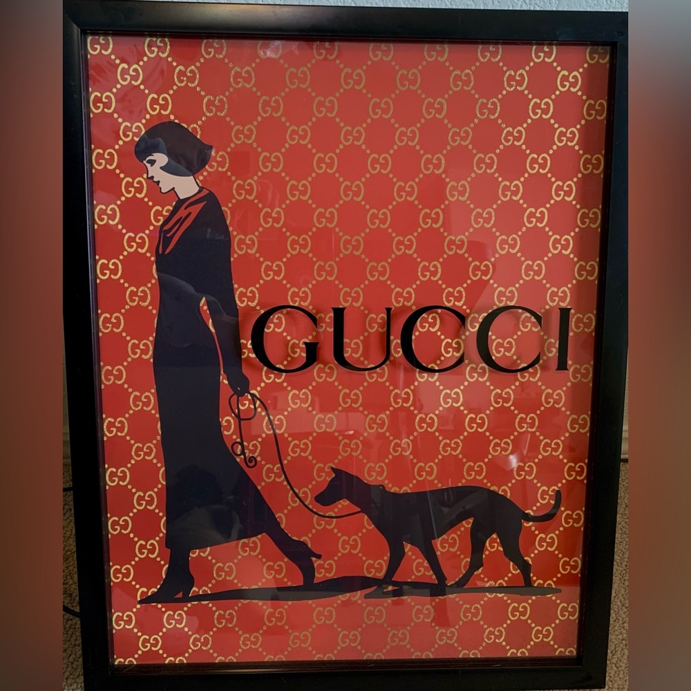 Framed glass wall art